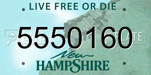 5550160 New Hampshire License Plate