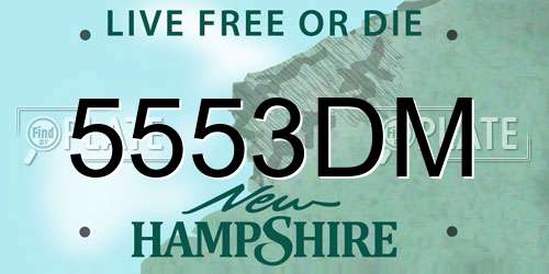 5553DM New Hampshire License Plate