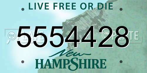 5554428 New Hampshire License Plate