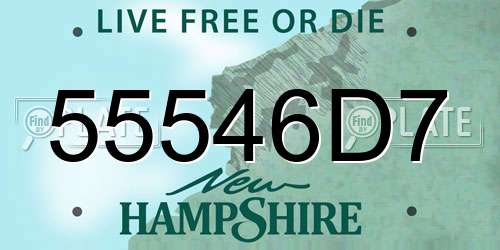 55546D7 New Hampshire License Plate