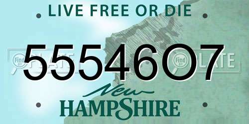 55546O7 New Hampshire License Plate