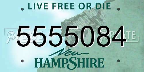 5555084 New Hampshire License Plate