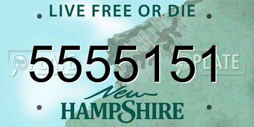 5555151 New Hampshire License Plate
