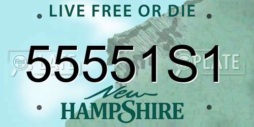 55551S1 New Hampshire License Plate