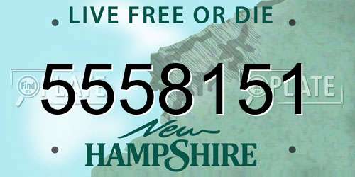 5558151 New Hampshire License Plate