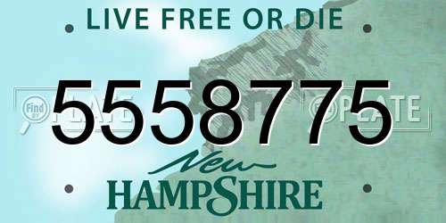 5558775 New Hampshire License Plate