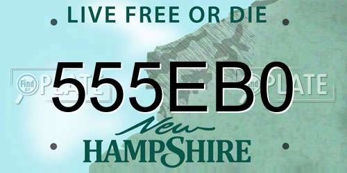 555EB0 New Hampshire License Plate