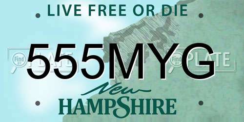 555MYG New Hampshire License Plate