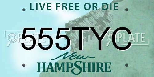 555TYC New Hampshire License Plate