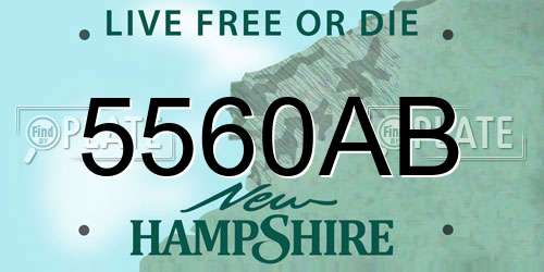 5560AB New Hampshire License Plate