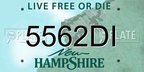 5562DI New Hampshire License Plate