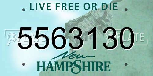5563130 New Hampshire License Plate