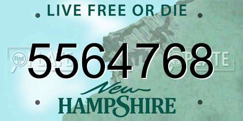 5564768 New Hampshire License Plate
