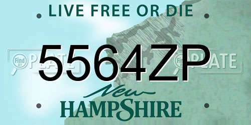5564ZP New Hampshire License Plate