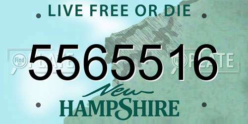 5565516 New Hampshire License Plate