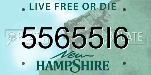 55655I6 New Hampshire License Plate