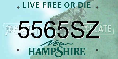 5565SZ New Hampshire License Plate
