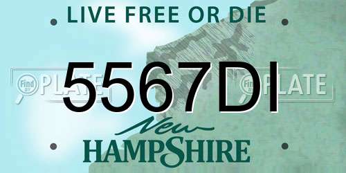 5567DI New Hampshire License Plate