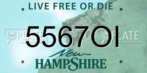 5567OI New Hampshire License Plate