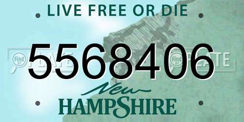 5568406 New Hampshire License Plate