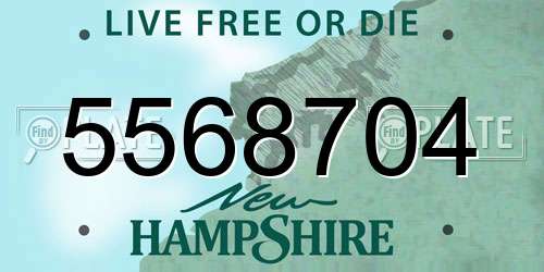 5568704 New Hampshire License Plate