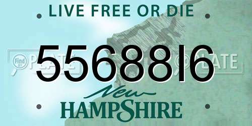 55688I6 New Hampshire License Plate
