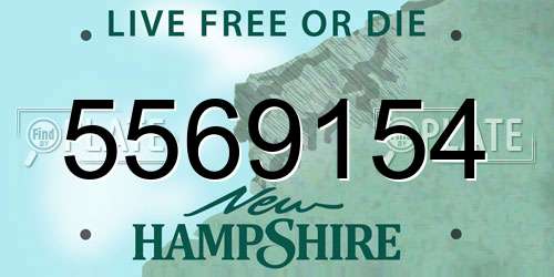 5569154 New Hampshire License Plate
