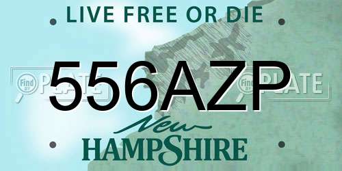 556AZP New Hampshire License Plate
