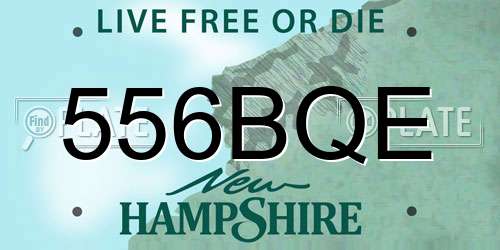 556BQE New Hampshire License Plate