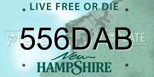 556DAB New Hampshire License Plate