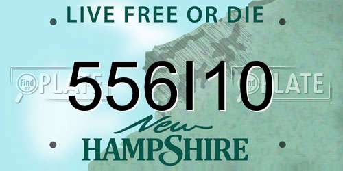 556I10 New Hampshire License Plate