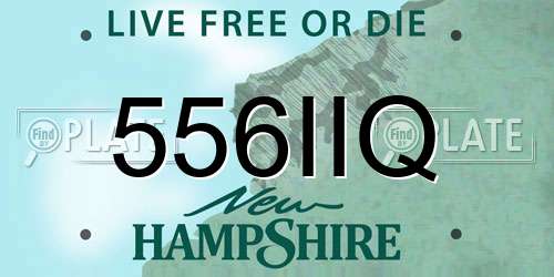 556IIQ New Hampshire License Plate