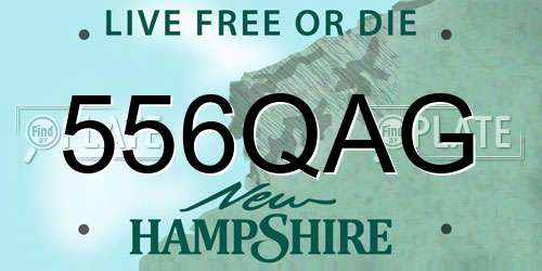 556QAG New Hampshire License Plate