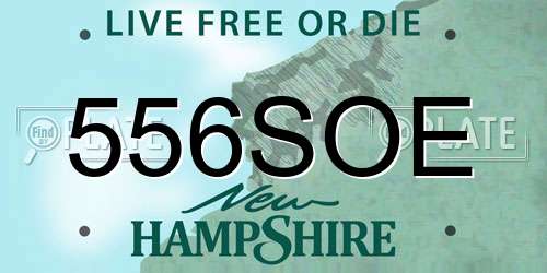 556SOE New Hampshire License Plate