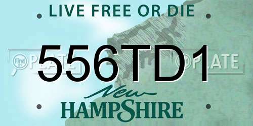 556TD1 New Hampshire License Plate