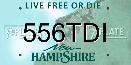 556TDI New Hampshire License Plate