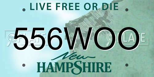 556WOO New Hampshire License Plate