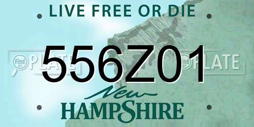 556Z01 New Hampshire License Plate