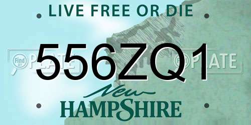 556ZQ1 New Hampshire License Plate