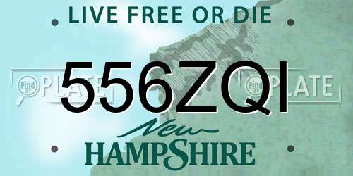 556ZQI New Hampshire License Plate