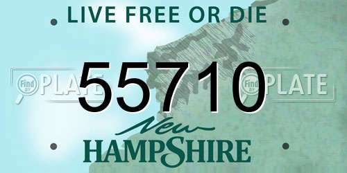 55710 New Hampshire License Plate