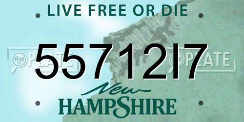 55712I7 New Hampshire License Plate