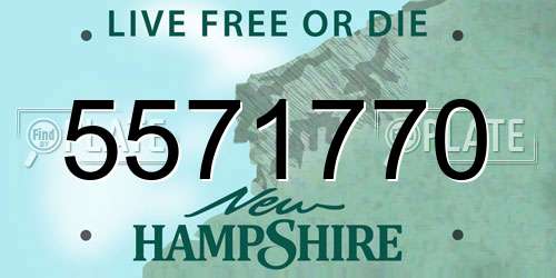 5571770 New Hampshire License Plate