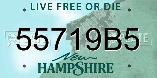 55719B5 New Hampshire License Plate