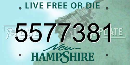 5577381 New Hampshire License Plate