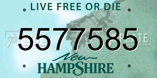 5577585 New Hampshire License Plate