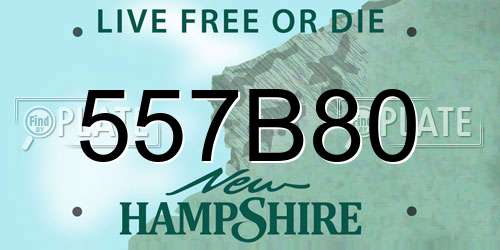 557B80 New Hampshire License Plate