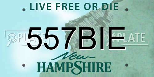557BIE New Hampshire License Plate