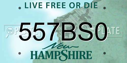 557BS0 New Hampshire License Plate