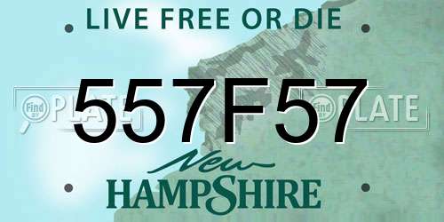 557F57 New Hampshire License Plate